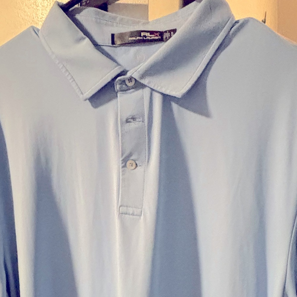 Men’s Light Blue Ralph Lauren RLX Classic Fit Performance Polo Golf Shirt